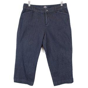 St. John's Bay Capri Jeans Women 10‎ Blue Denim High Rise Stretch Dark Wash